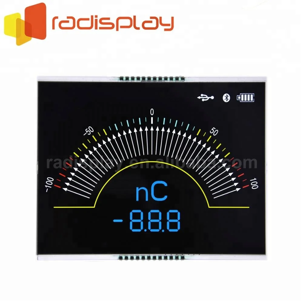 VA Square Programmable 7 Segment Monochrome Lcd Display Module