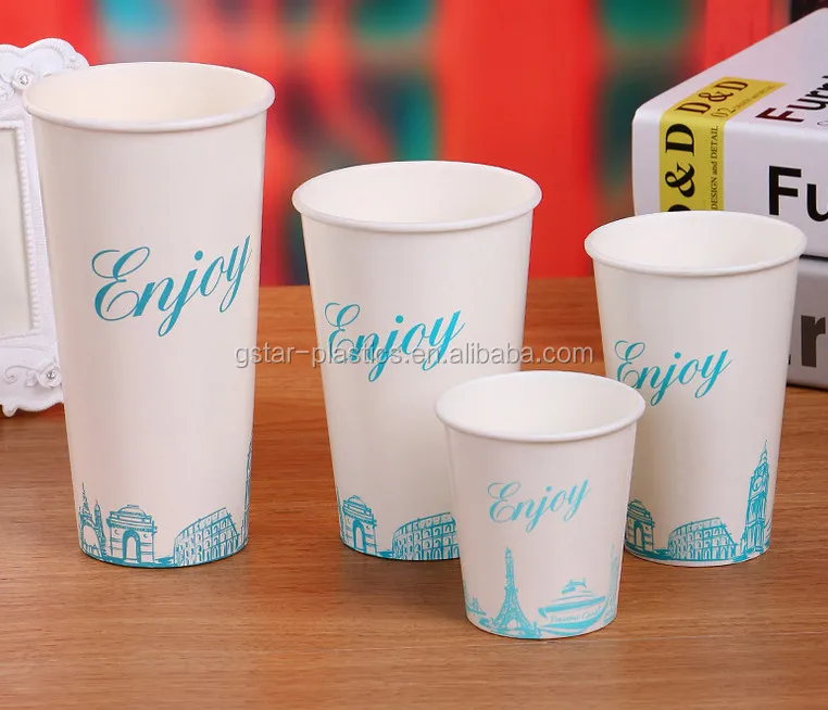 
22OZ 32OZ Large White Hot Coffee Tea Paper Cups with Lids Custom Logo Printed Disposable 