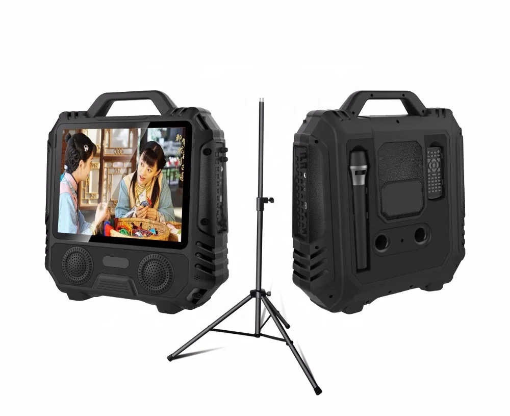 Karaoke Portable Speaker with Dual wireless microphone 14.1 inch Screen
