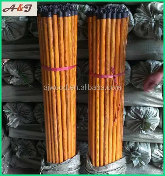 factory price pvc coated wood broom stick wood mop stick