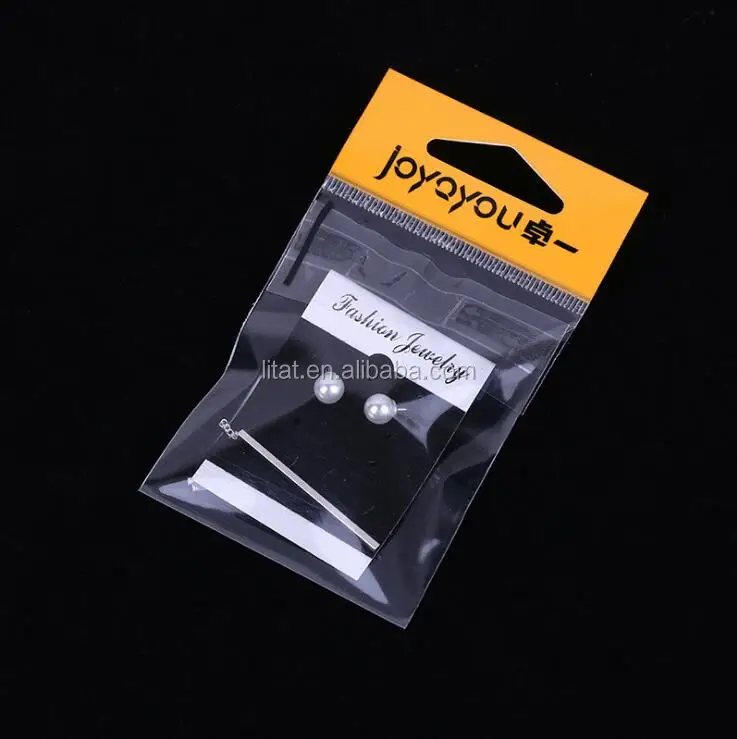 Customized Printed BOPP seal adhesive header plastic bag BOPP plastic accessories packaging bag with seal adhesive