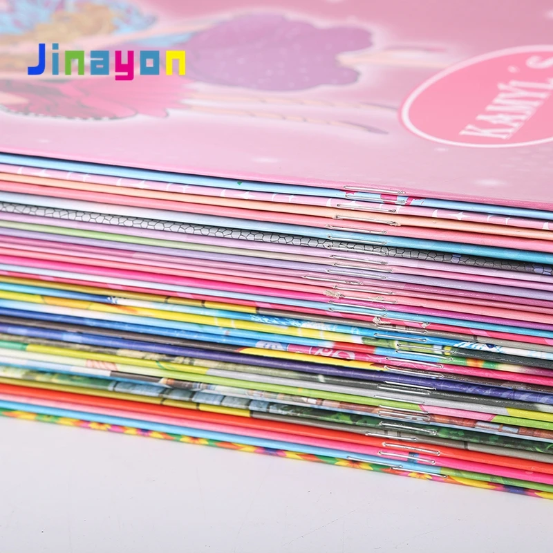 Jinayon Early Education Pre-K Custom Children Coloring Painting Pencil Drawing Book with Cartoon Stickers