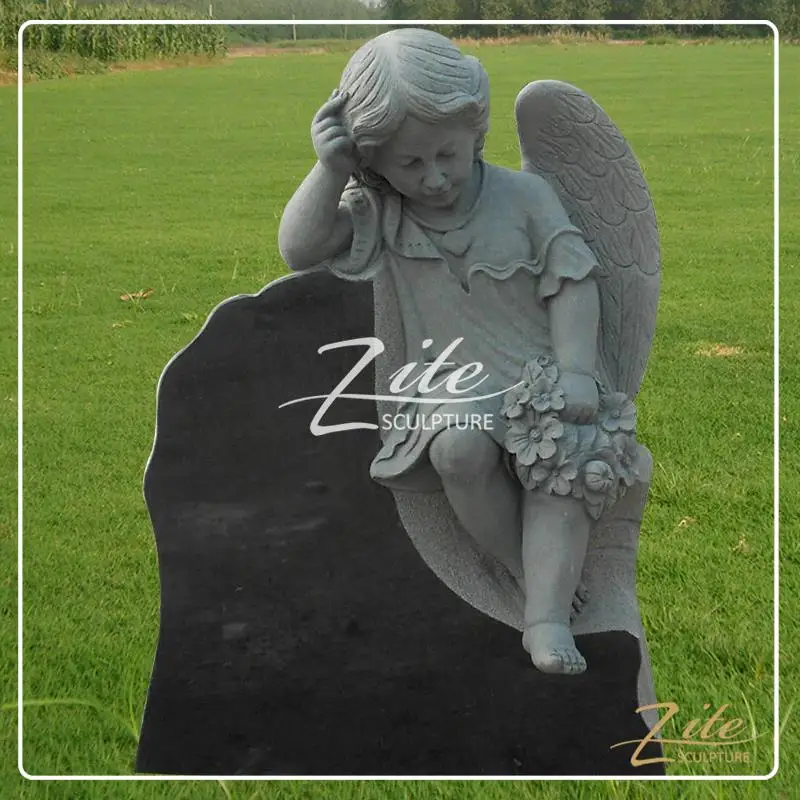 Классический дизайн ручная резьба мраморный Ангел гравировка надгробие