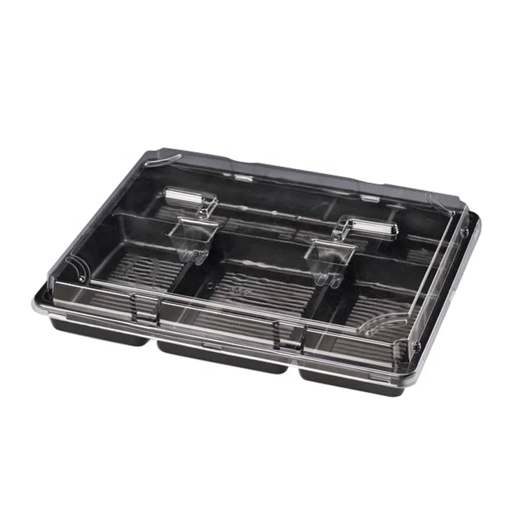 PS Square Disposable Plastic Sushi Container With Lid /Plastic Lid Storage Plastic Food Container