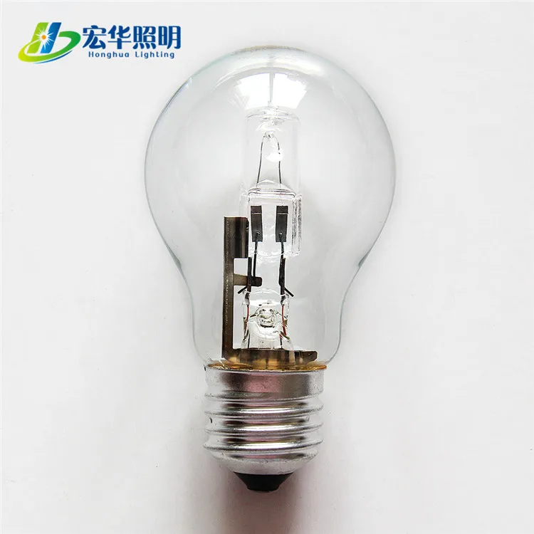 Галогенная прозрачная стеклянная лампа A55 70 Вт 220 В A19