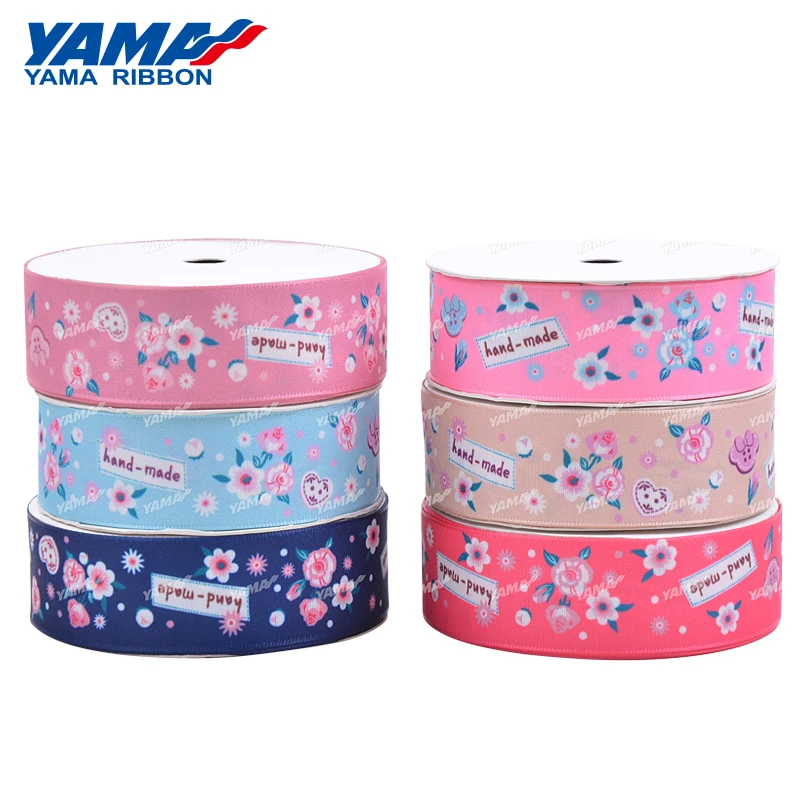 Yama factory colorful spring style fruit pattern character printed grosgrain strawberry ribbon