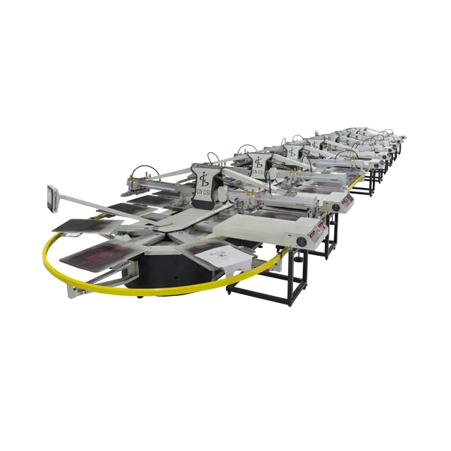 SPO Automatic 4-30 color Oval Type clothes/t shirt /garment/textile screen Printing machine