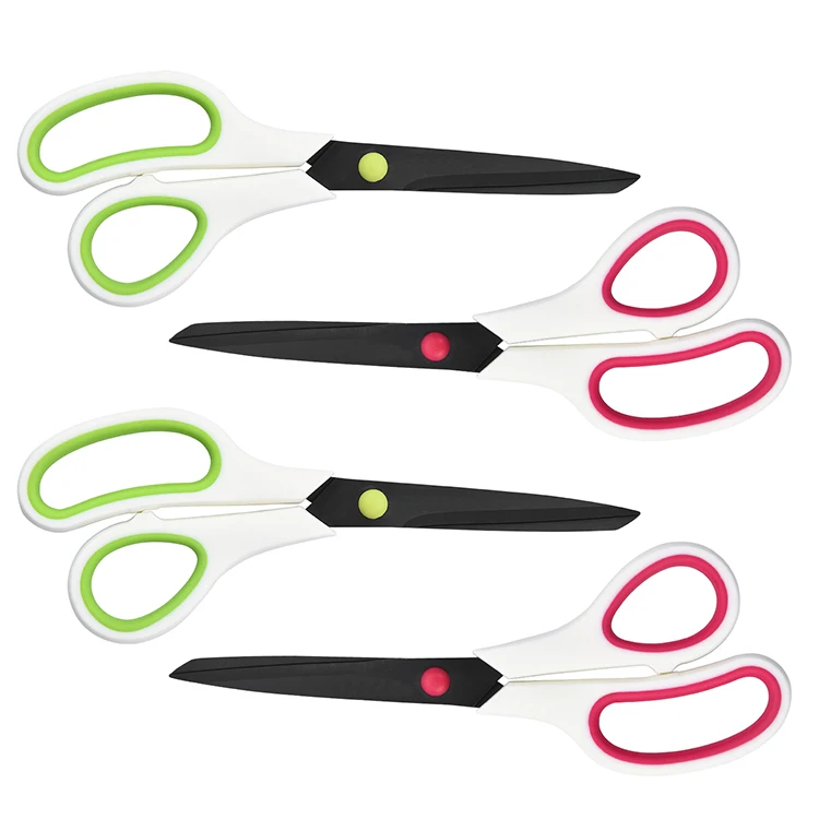 Titanium Office Scissors-4 Pack Scissors Set For Fabric Paper Cardboard Class Scissors