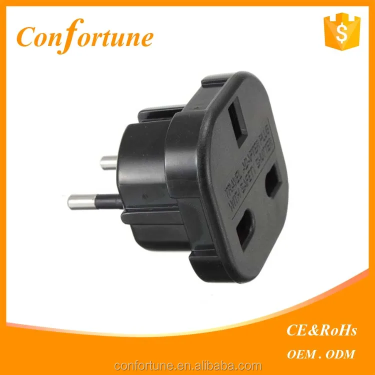 3 контактный Разъем с безопасность затвора CE МЕДИ 9625 uk to european plug конвертер