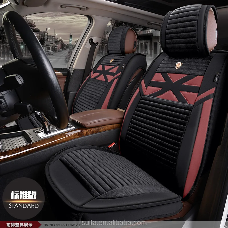 Customized linen seat cushion Red universal car seat cushion fabric car seat cover