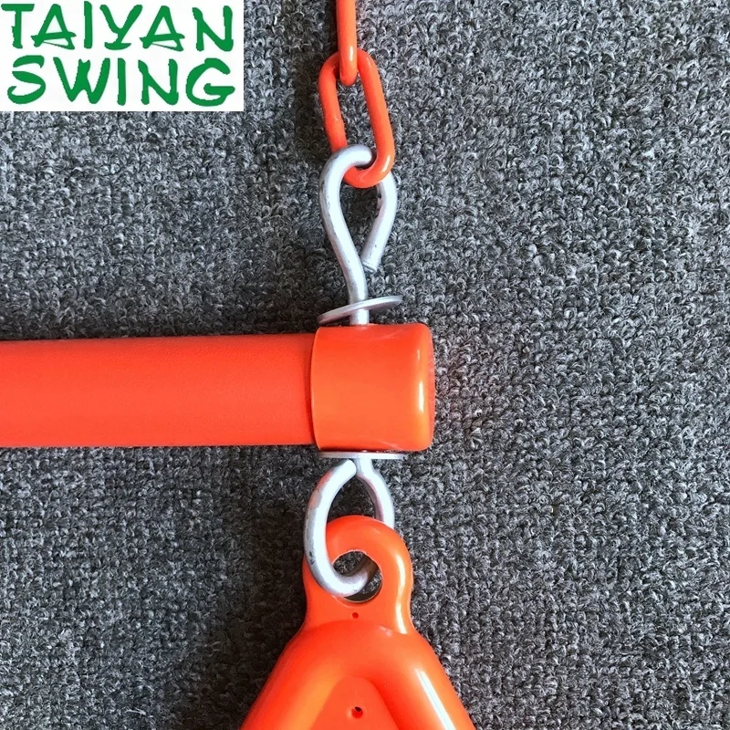 Outdoor Heavy Duty 18" Trapeze Swing Bar with Rings Powder Coated Chains