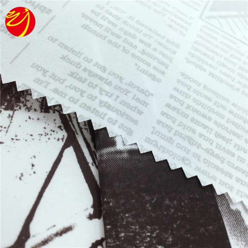 Instagram Style Cool Black Newspaper Street Tree Printed Microfiber Badsheet Fabric