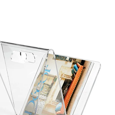 Simple Design Exquisite Transparent Clear Acrylic W Shaped Magazine Display Rack