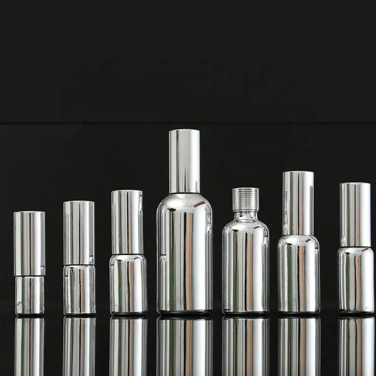 50ml5ml20ml30ml100ml10 Ml glitter nozzle cosmetic Dropper 15ml Silver Spray Bottle with Pump non plastic