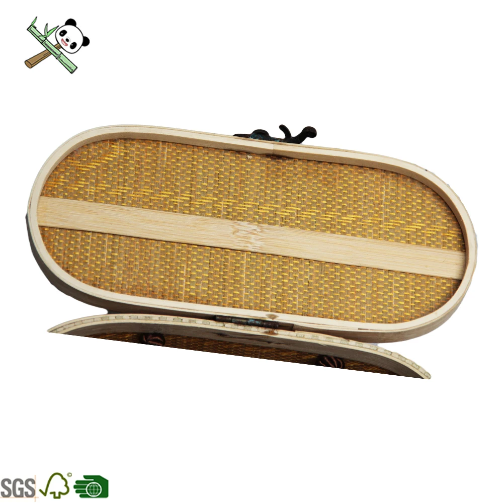 Bamboo gift box Natural color Classic round Bamboo Tea box,bamboo food container