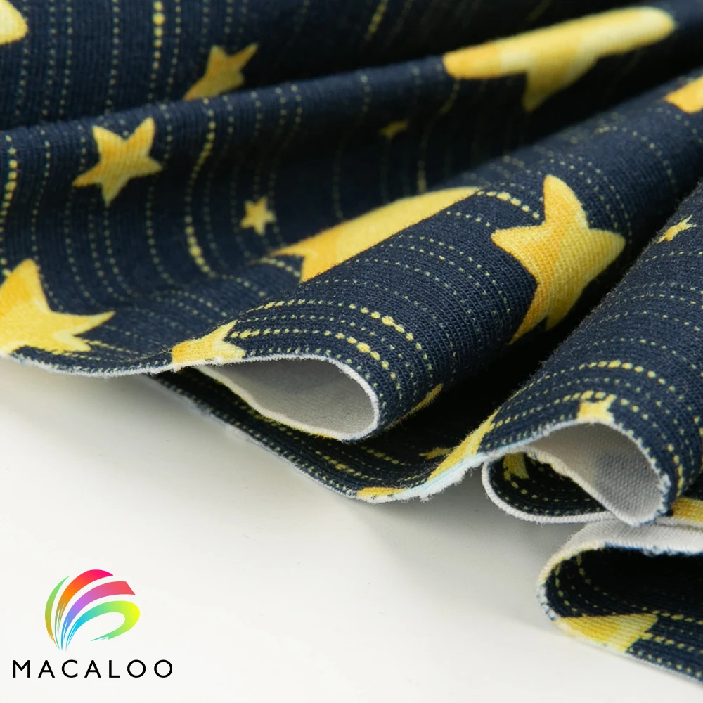 Custom fabric printing stretch cotton jersey knit cloth material fabric