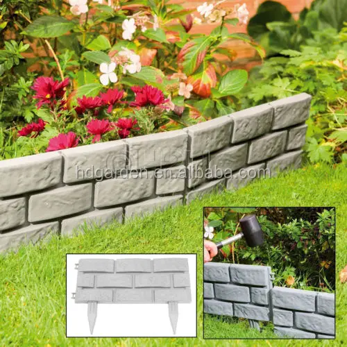 Brick Effect Garden Edging Plastic Hammer-In Lawn Border