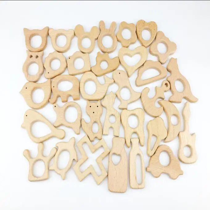 Original Wood Elephant Necklace Charms DIY Wooden Gift Accessory Wooden Teether