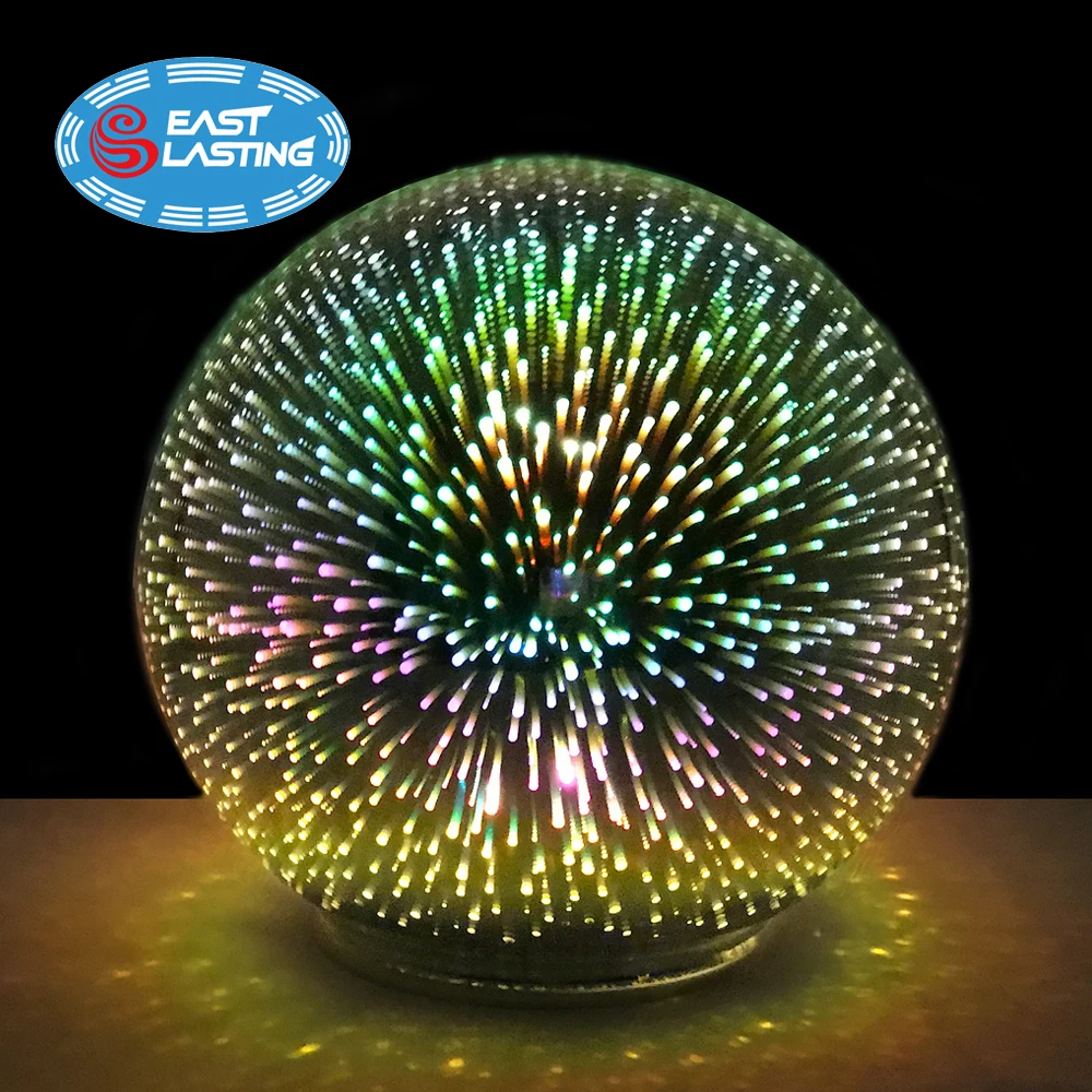 Firework light battery powered Christmas decorative 3D led glass sphere ball