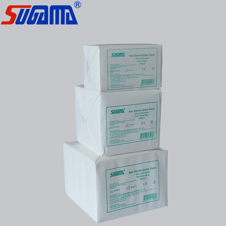 Non sterile white or green gauze swab/gauze mesh sponge