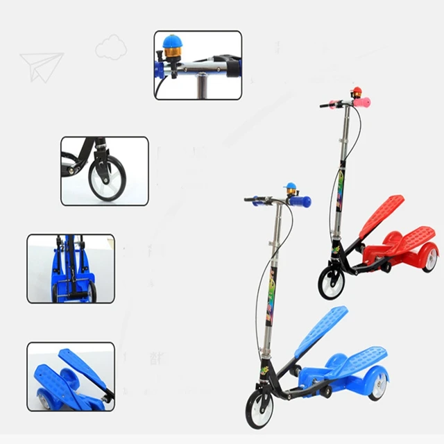 2018 New Products Double Wing Scooter Folding Dual Pedals Kick Scooter for Kids