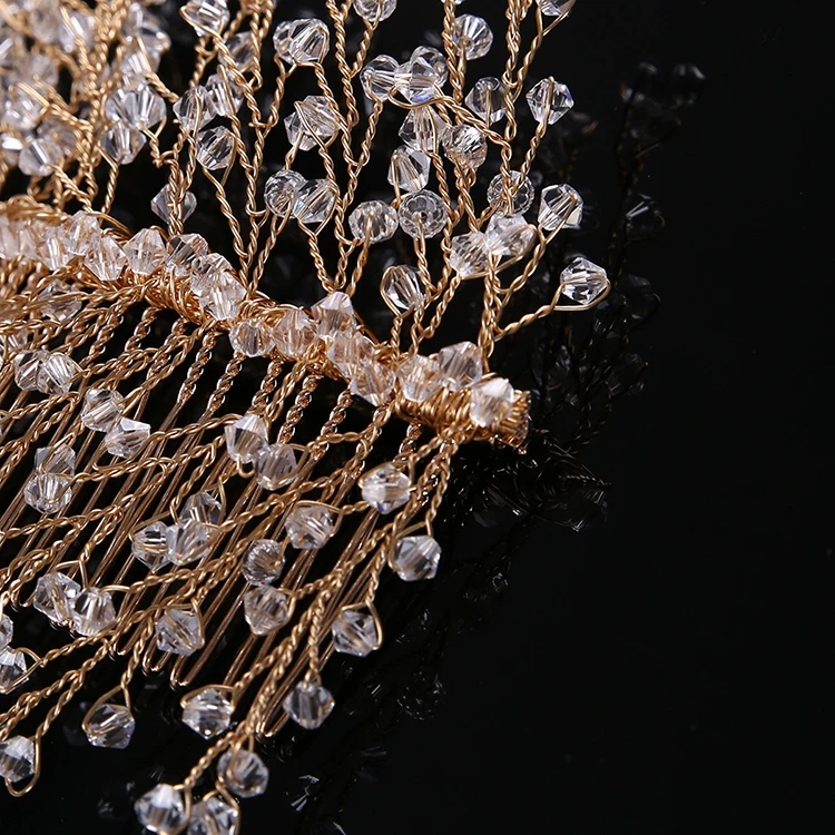 Copper Alloy Tree Shape Wedding Crystal Hair Comb Bridal Hair Comb