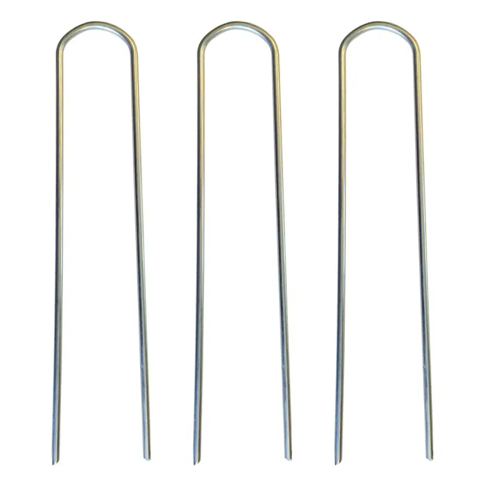 Square/Round Top U Shape Galvanized Metal stakes/U Shaped Turf Nails/turf Pins