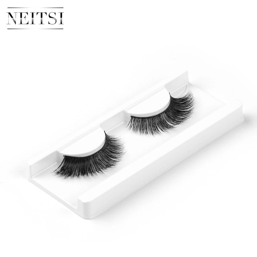 
Neitsi One Pair False Eyelashes Individual 100% Natural Soft Curl Hand-made Luxury Fashion 3d mink false eyelashes F1# 