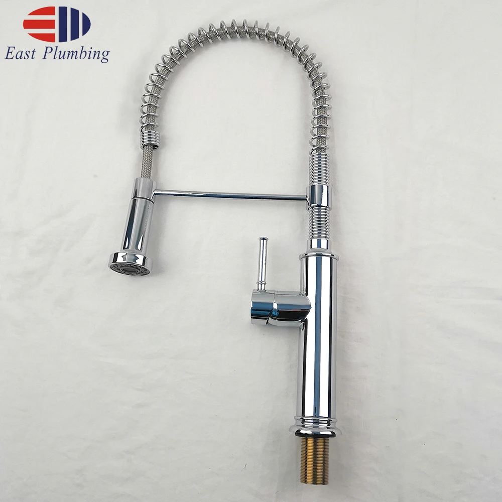 Single-Handle Lead Free upc 61-9 Pull Down Spring Sprayer KitchenSink Chrome  Faucets