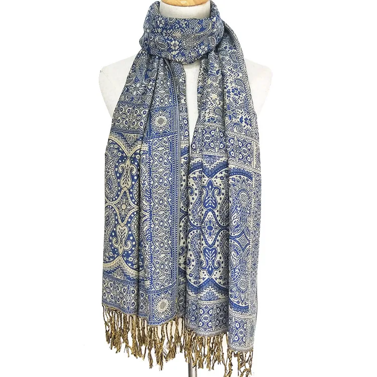 New Women Scarf Shawls Autumn Winter Viscose Paisley Jacquard Pashmina Scarf