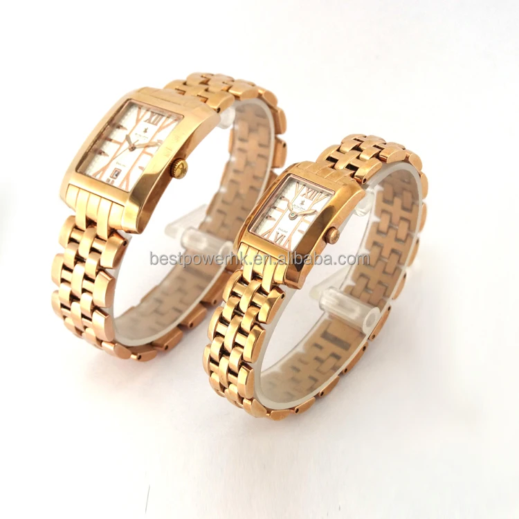 Limited Edition Gold Case 5 АТМ водонепроницаемый любовника часы из нержавеющей стали корпус из нержавеющей назад кварцевые часы