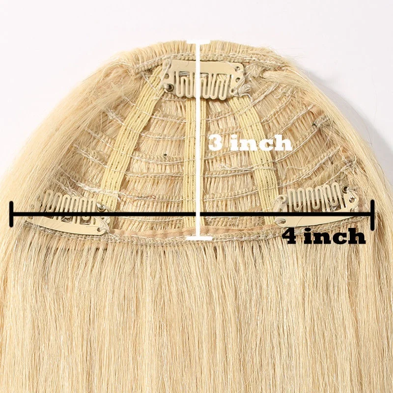 Snoilite thicker bang with temple Medium brown clip on fringe in human hair bangs bang