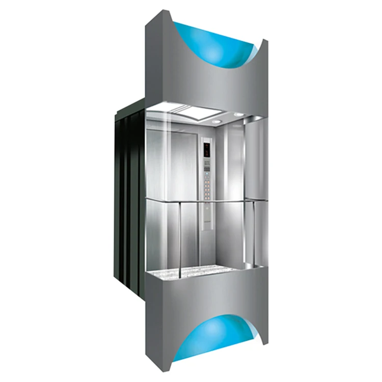 Gorgeous 360 degrees roomless residential glass panoramic observation lift