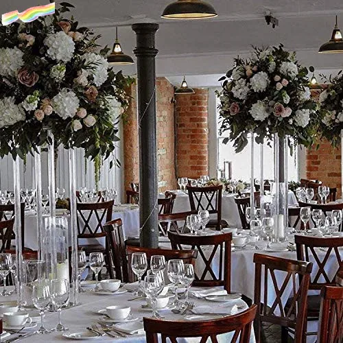 High Quality Transparent Clear Flower Stand Acrylic Column Event Aisle Decor Pillar Wedding Table Centerpiece