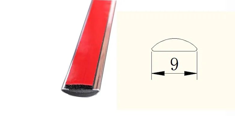 Chrome Car Exterior Edge Guard Moulding Strip Self Adhesive Trim for Body Line
