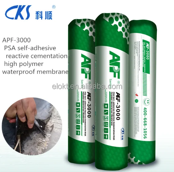 Keshun bitumen polymer self adhesive flat roofing waterproof membrane