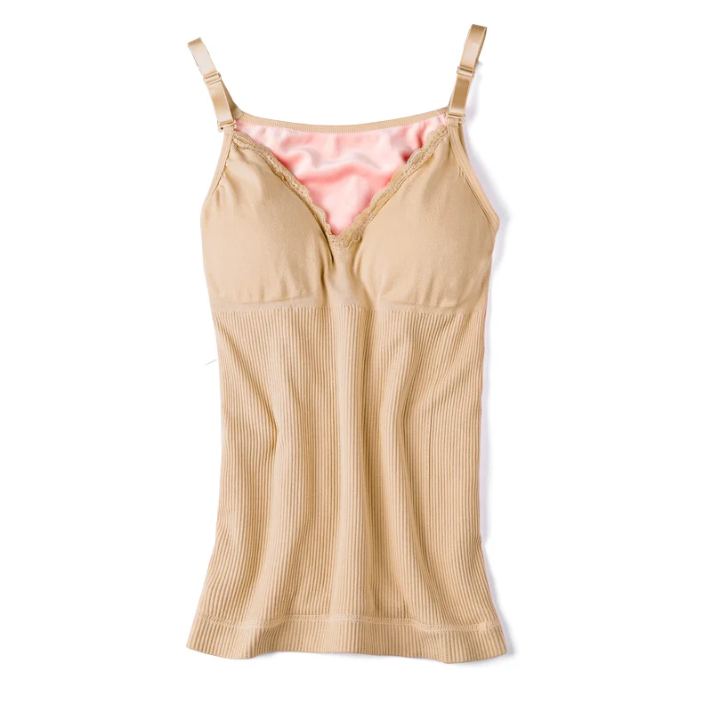 
womens winter thick underwear slimming shapewear padded camisole 