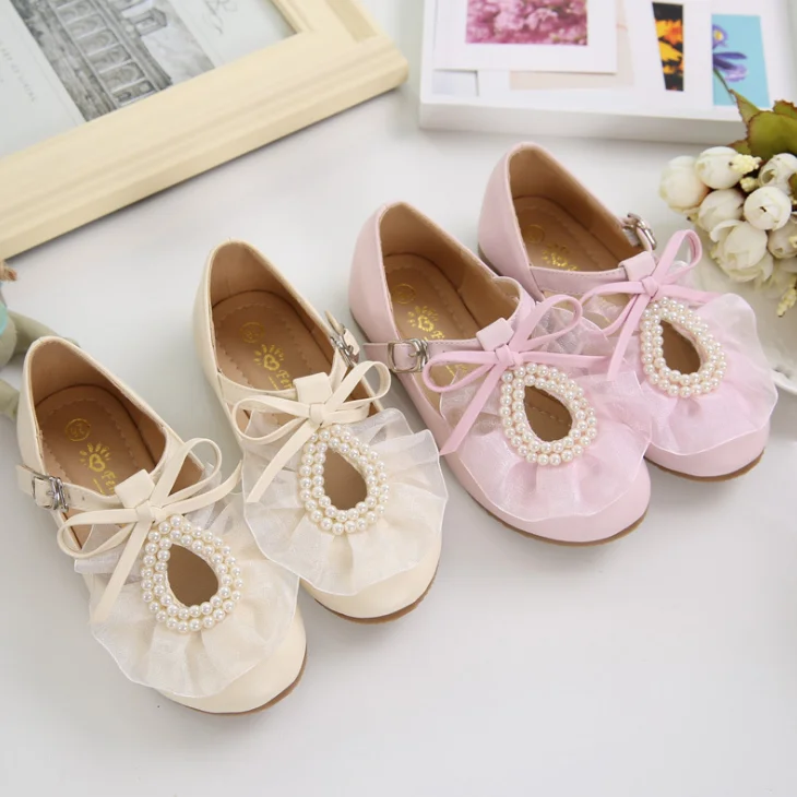 
YY10237S Fashion children new design lace sweet princess wedding dress baby shoes 2018 wholesale lace dress shoes 