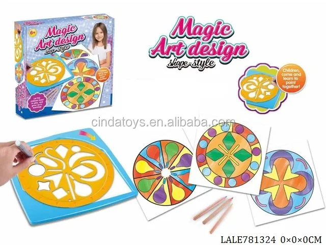 Magic art design pattern-style ruler kids Graphic drawing board for sale