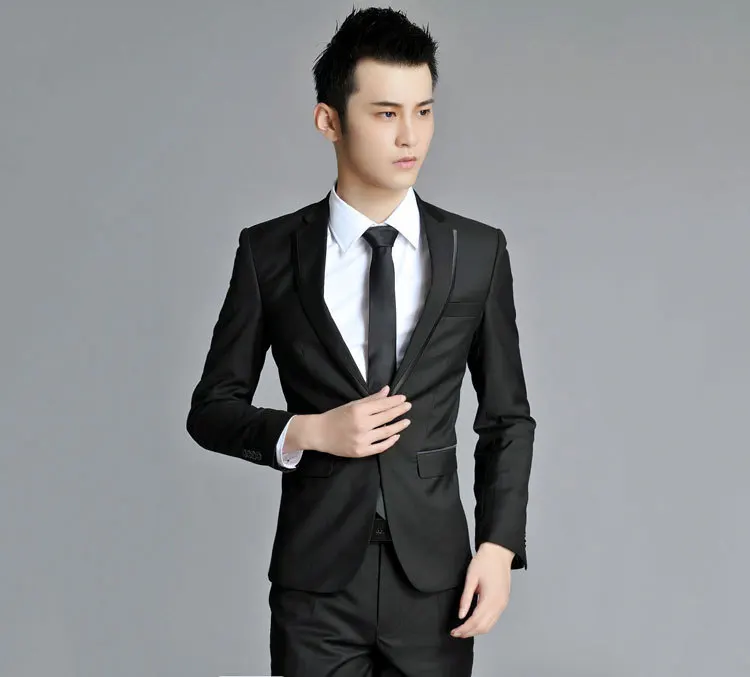 Корейский костюм, черный, лучший свадебный костюм для мужчин