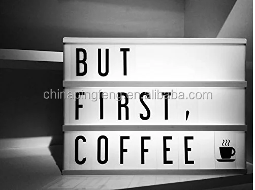 Light box with changeable letter tiles to create personalized marquee advertising light box signs