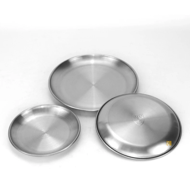 High quality 304 stainless steel barbecue dish Korean Buffet Plate disk tableware