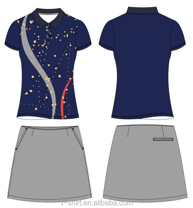 Женская футболка с короткими рукавами Топ 10 Поло Гольф рубашка и юбка-шорты