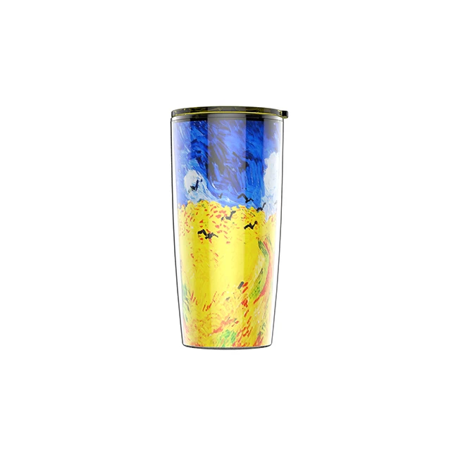 Wholesale tumbler lid plastic insulated acrylic tumbler cup with private label