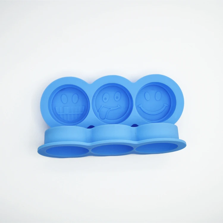 3 round coin Silicone smile ice mold with laughing happy face gift eco-friendly non-toxic
