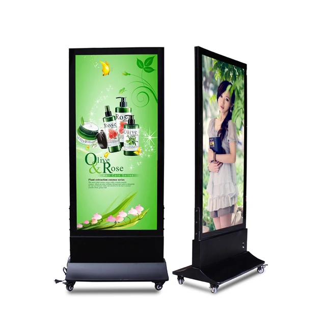 Customized size aluminium profile double sides led outdoor scrolling advertising light box