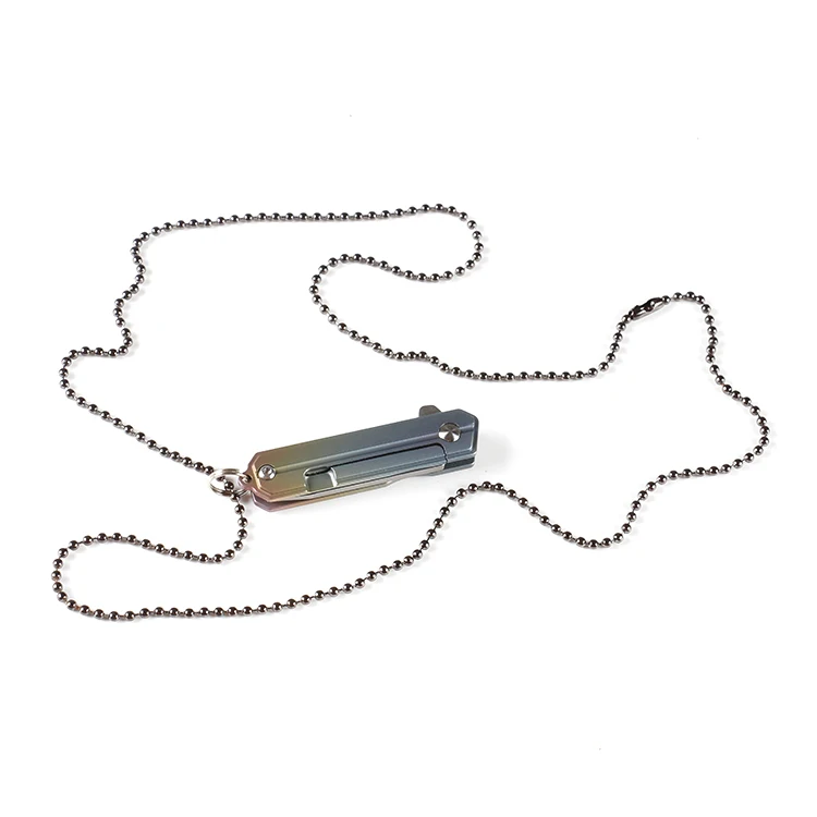 
New arrival high quality titanium handle mini folding pocket knife EDC knife with tanto blade 