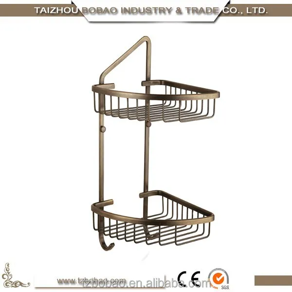 Наиболее Популярные Античная Латунь Висит Ванная Полки Корзину