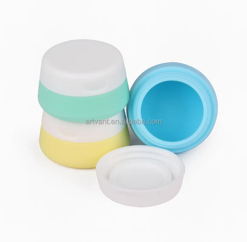 Wholesale Refillable Cream Bottles Silicone Container Empty Cosmetic Jar Pot Travel Cosmetic Container for Face Cream/Lotion