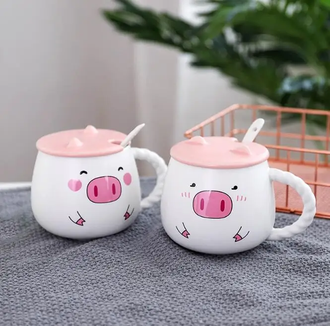 Creative children cartoon matte cute Ceramic coffee milk pig mug
